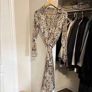 Snakeskin Print Wrap Dress